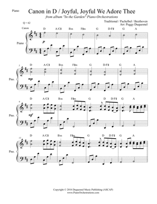 Canon in D / Joyful, Joyful We Adore Thee (Solo Piano)