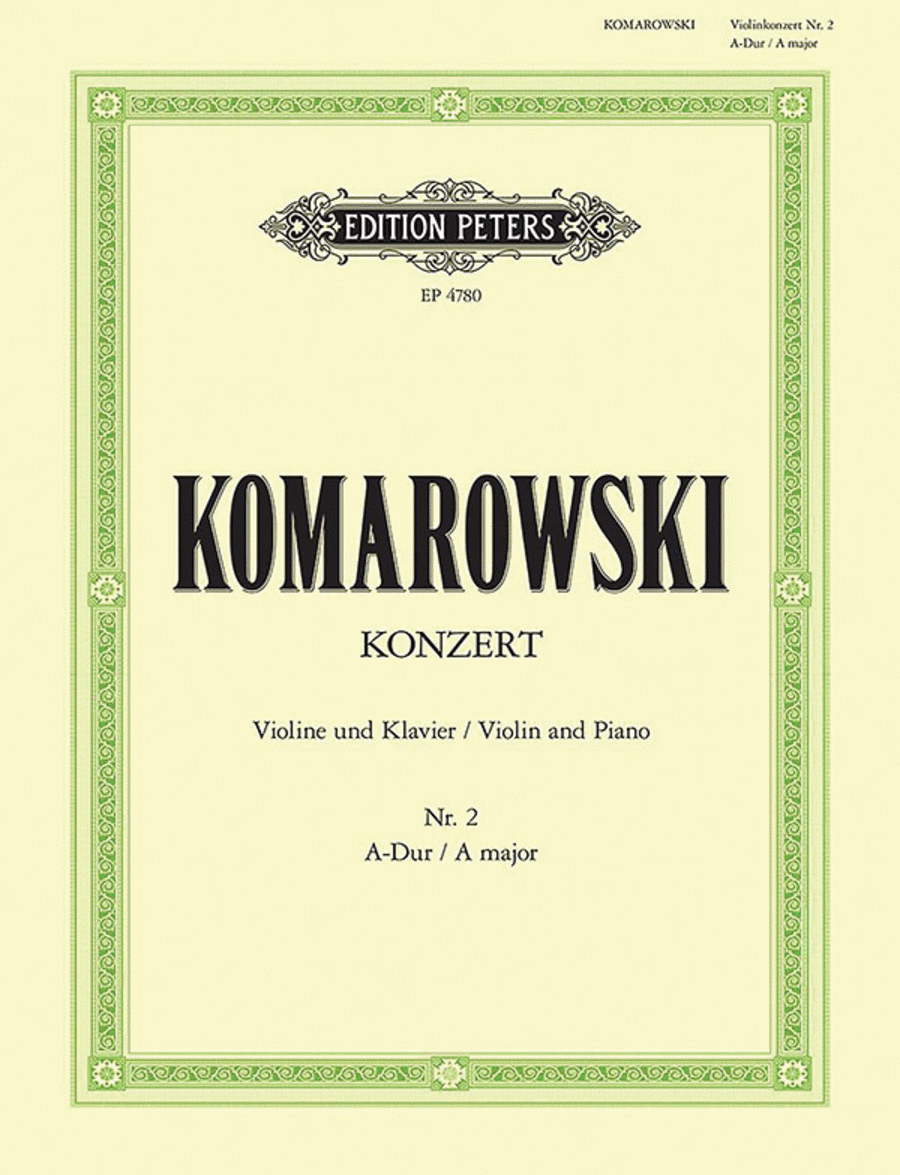 Violin Concerto No. 2 in A (Edition for Violin and Piano)