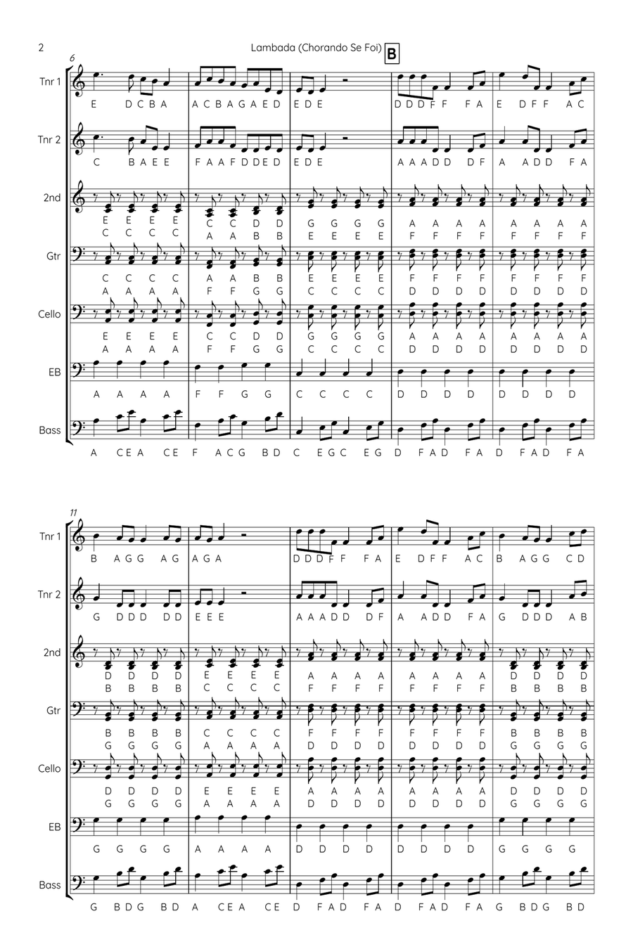 Chorando Se Foi (Lambada) Steel Drum Band scores gallery preview page 2