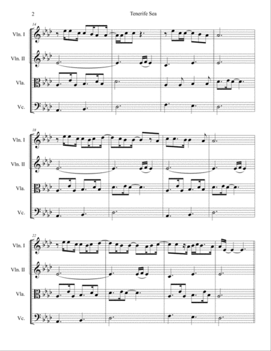 Tenerife Sea Tenerife Sea String Quartet scores gallery preview page 3