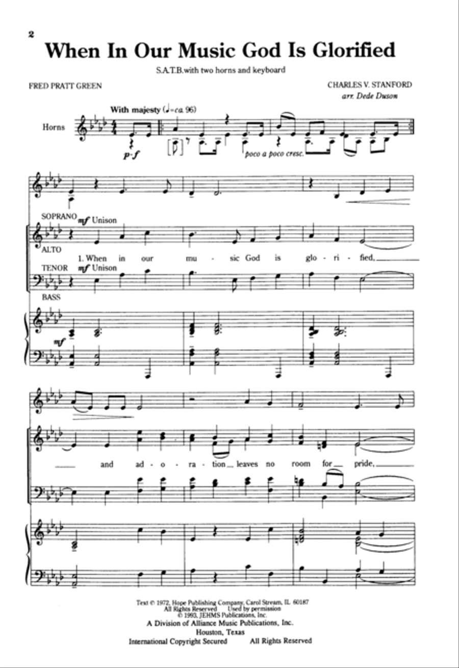 When In Our Music God is Glorified 4-Part scores gallery preview page 5