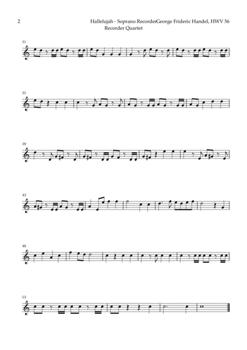 Hallelujah by Handel for Recorder Quartet image number null