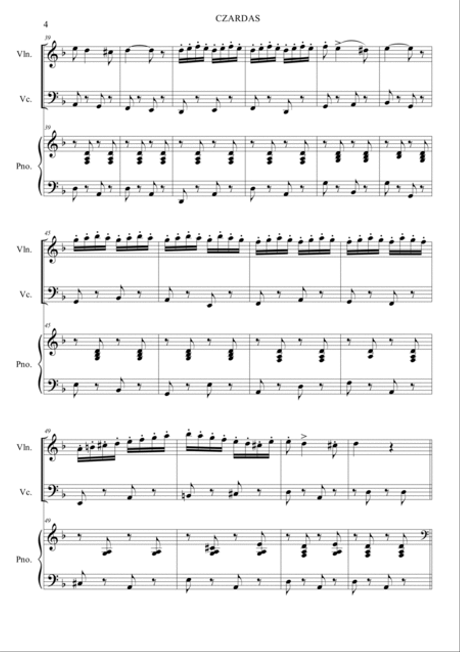 Czardas Piano Trio scores gallery preview page 4