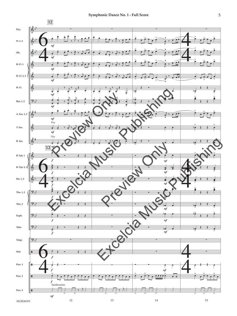 Symphonic Dance No. 1 Concert Band scores gallery preview page 6