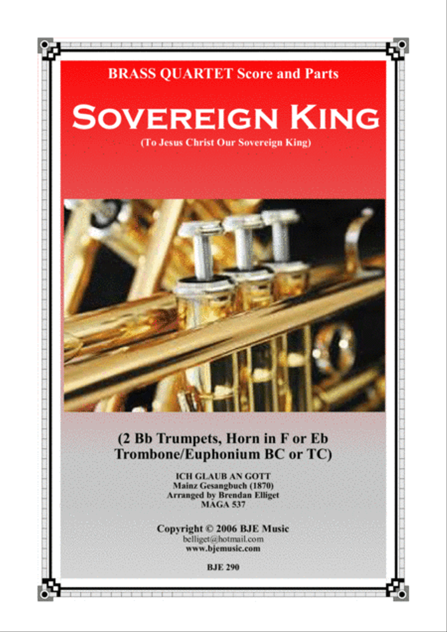 Sovereign King - Brass Quartet Score and Parts PDF Brass Quartet scores gallery preview page 1