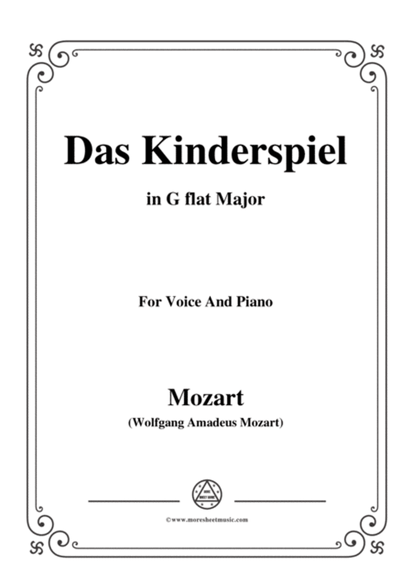Mozart-Das kinderspiel,in G flat Major,for Voice and Piano image number null