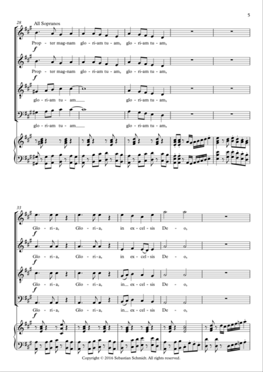 Mass, Op. 2 - 'Gloria' 4-Part scores gallery preview page 5