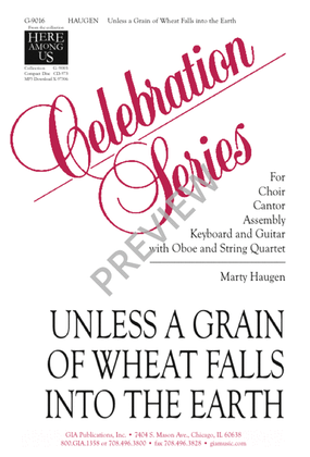 Book cover for Unless a Grain of Wheat Falls into the Earth
