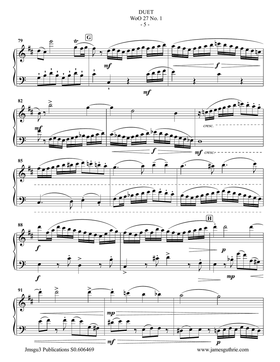 Beethoven: Three Duets WoO 27 for Tenor Sax & Cello Tenor Saxophone scores gallery preview page 5
