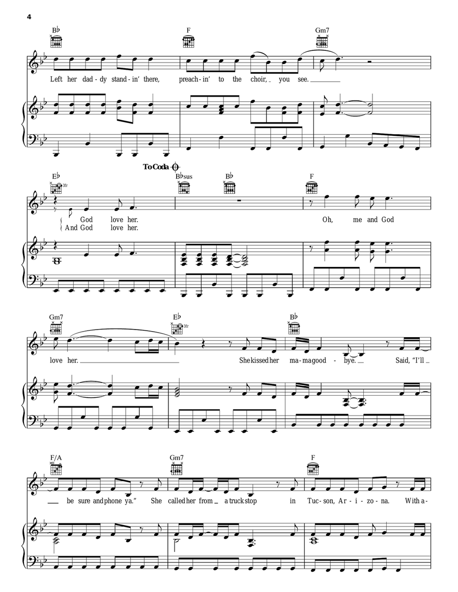 God Love Her God Love Her Piano, Vocal, Guitar scores gallery preview page 4