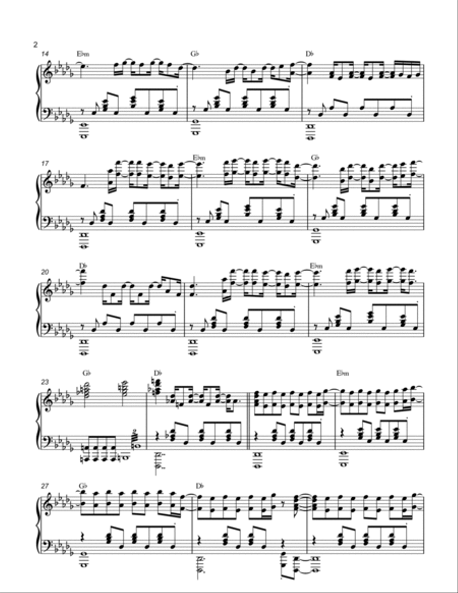 Narcotic Narcotic Piano Solo scores gallery preview page 2