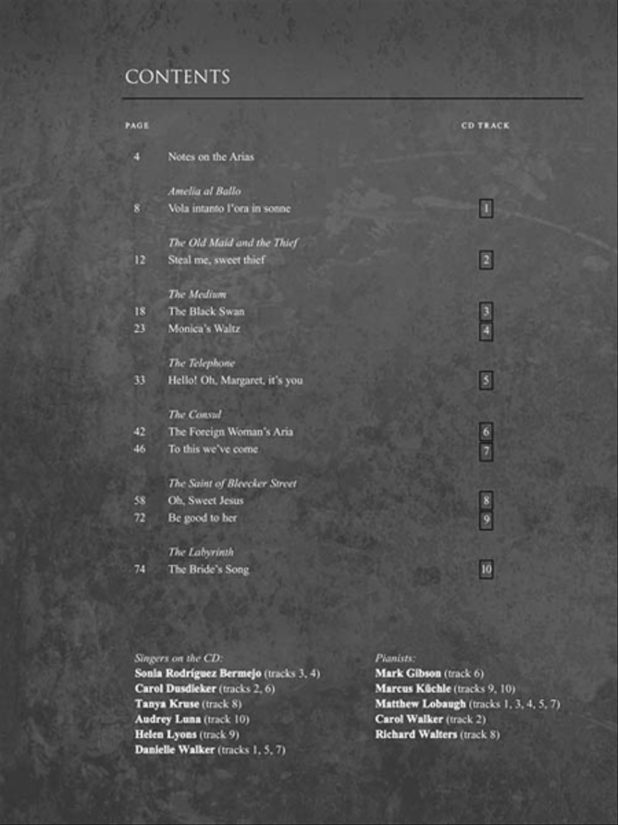 Menotti Arias for Soprano Soprano Voice scores gallery preview page 2