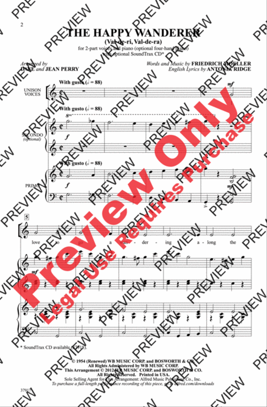 The Happy Wanderer 2-Part scores gallery preview page 2