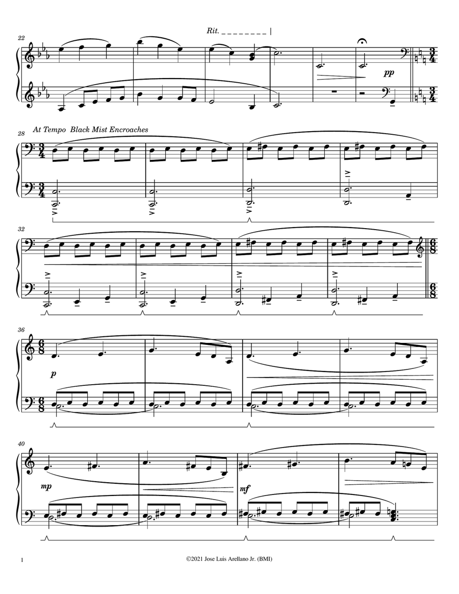 Green Spring Black Mist Piano Solo scores gallery preview page 4