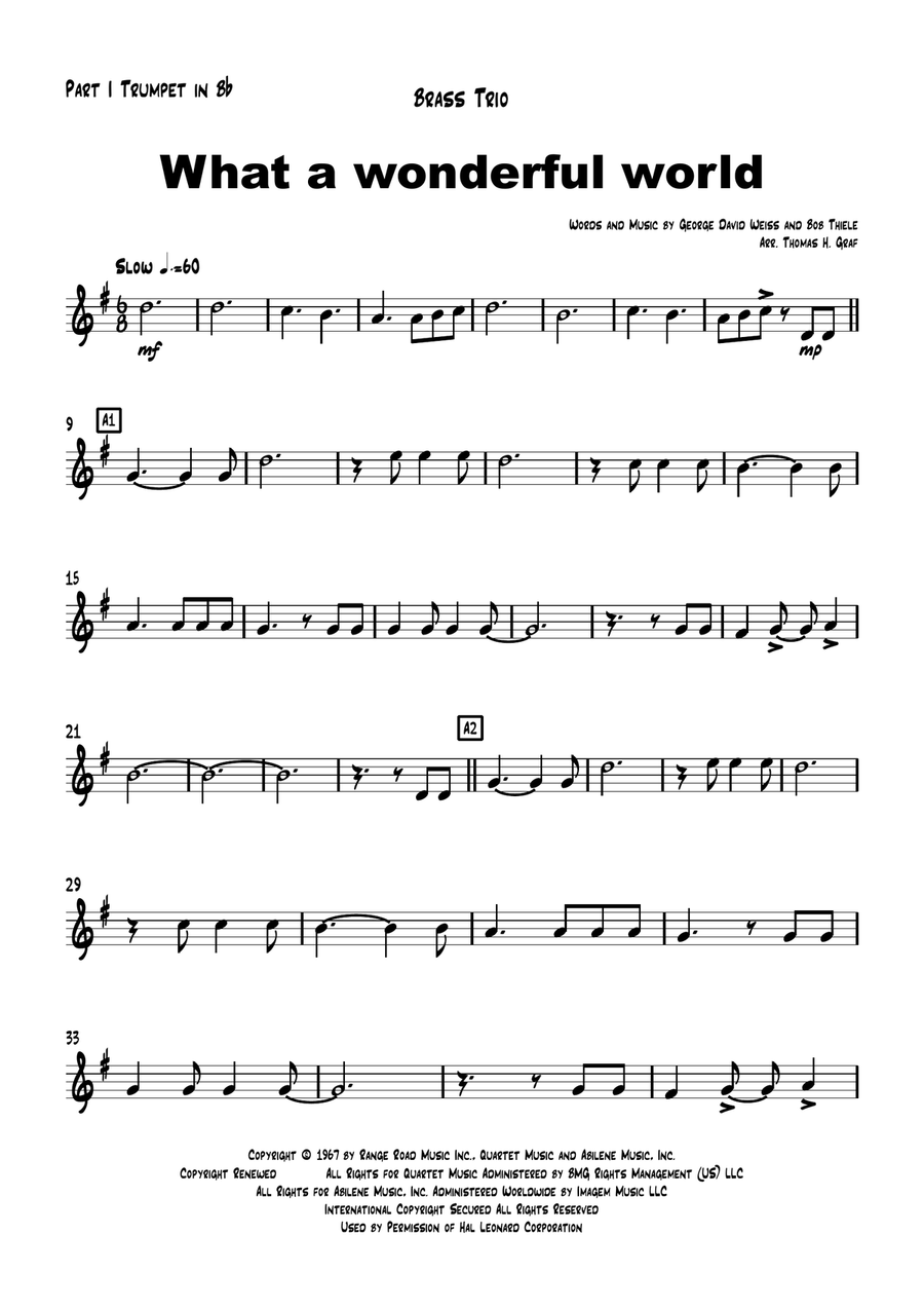 What A Wonderful World Brass Ensemble scores gallery preview page 6