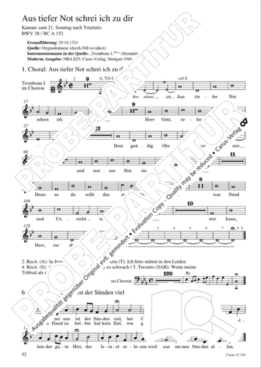 Bach for Brass 1: Cantatas I Voice scores gallery preview page 61