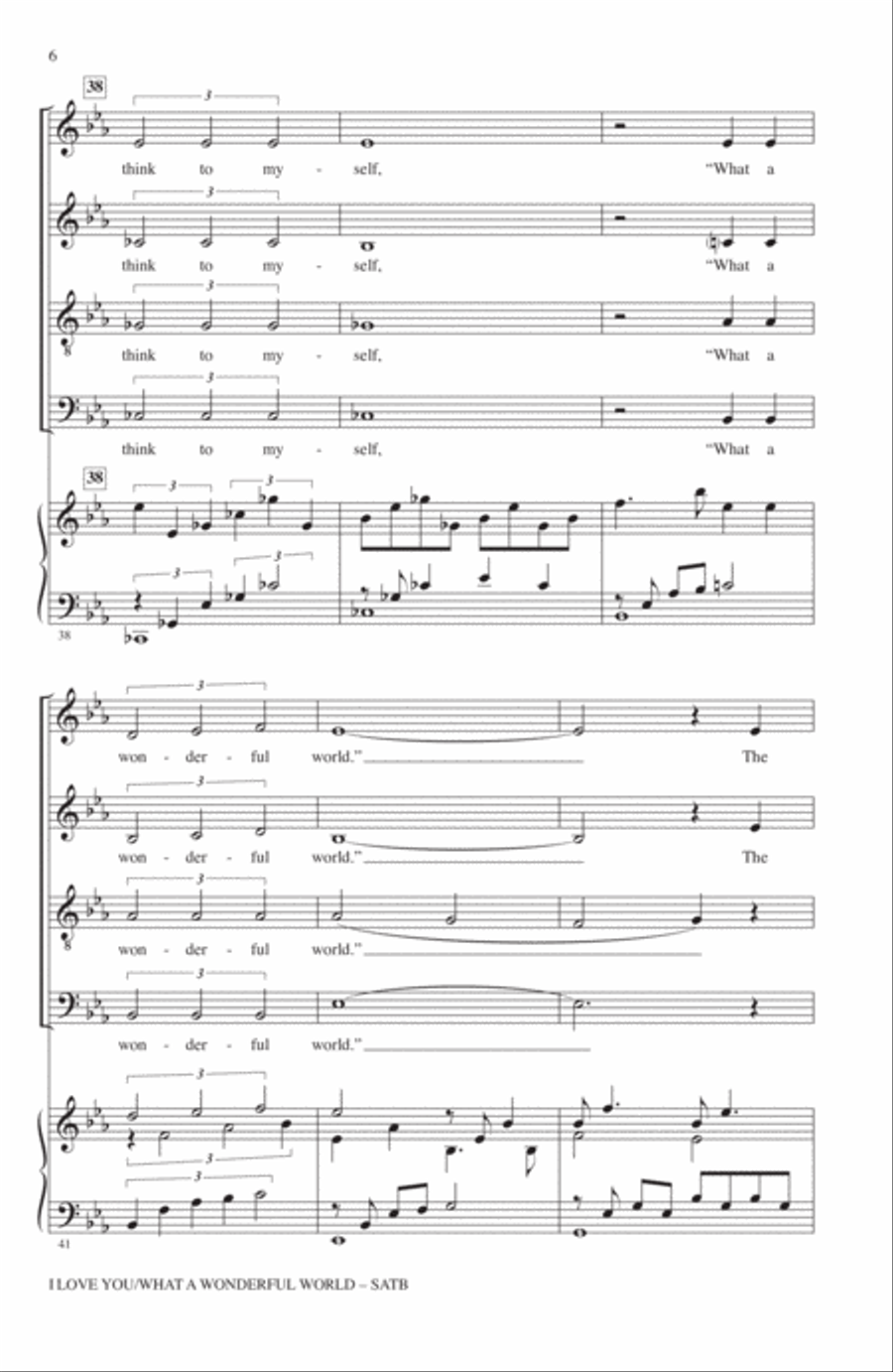 I Love You/What A Wonderful World 4-Part scores gallery preview page 5