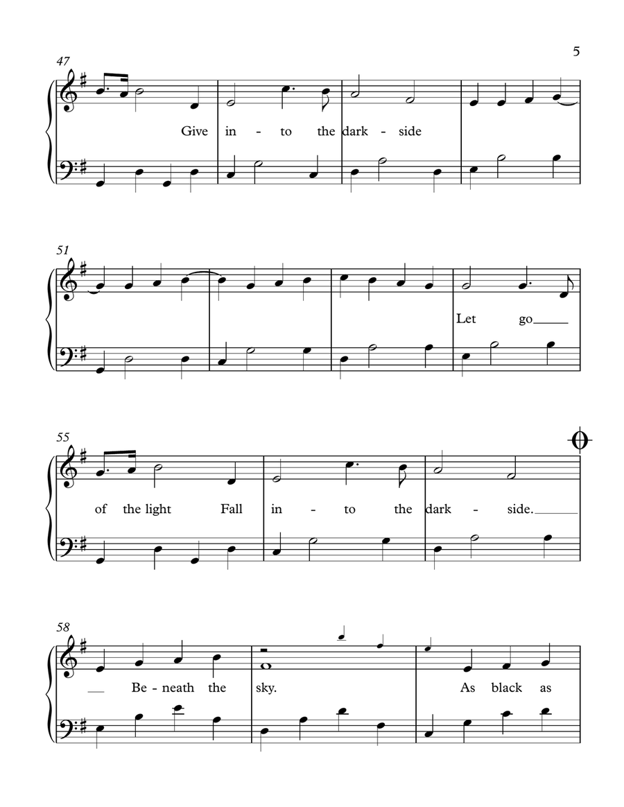 Darkside Piano, Vocal scores gallery preview page 5