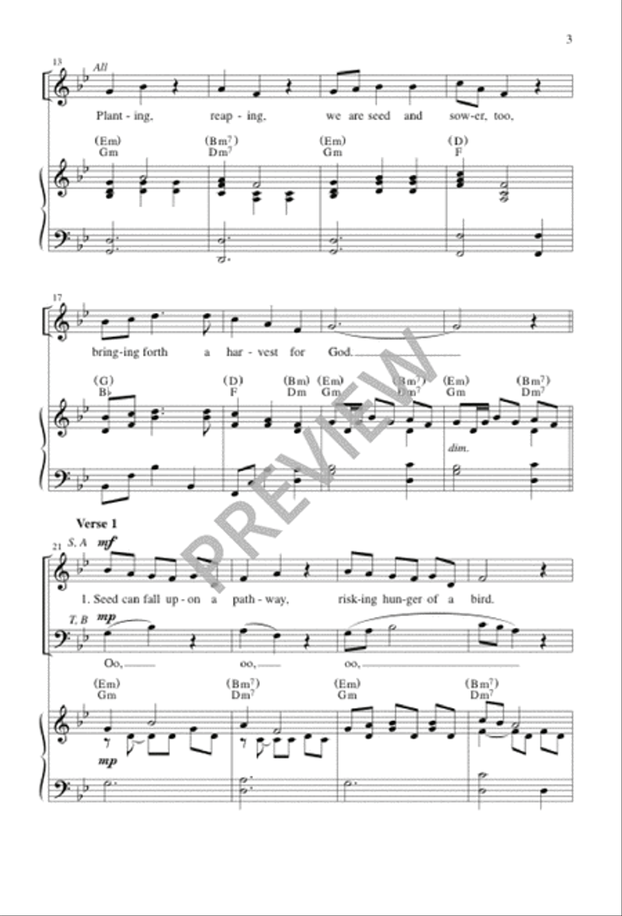 Planting, Reaping 3-Part scores gallery preview page 3