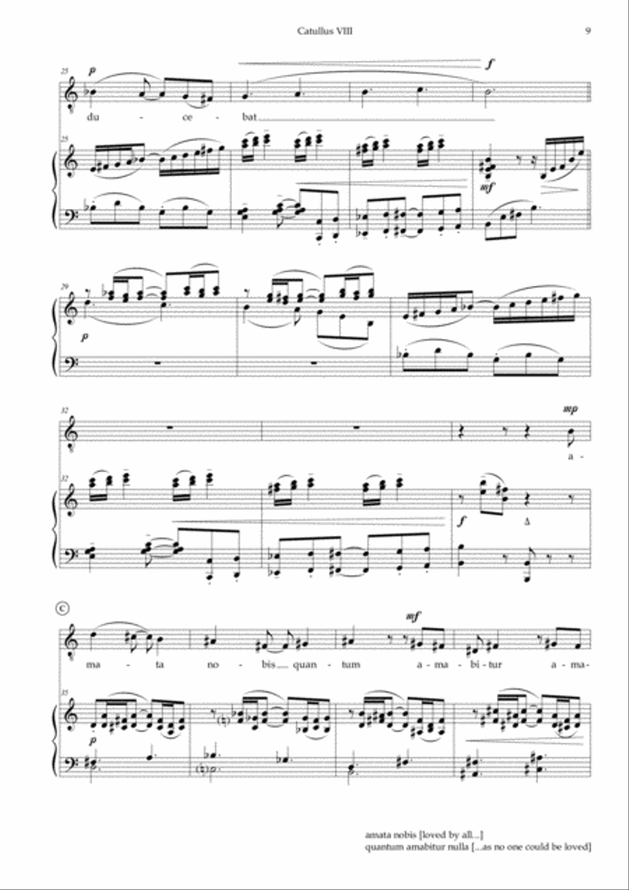 Fulsere Quandom, from trio cantata 'Catullus VIII' Tenor Voice scores gallery preview page 4