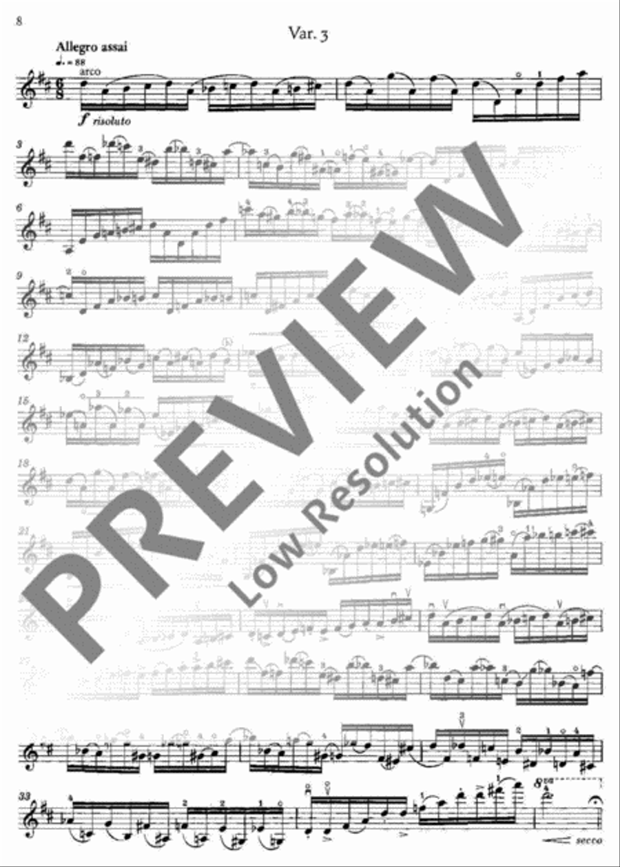 Tema con 8 variazioni Violin Solo scores gallery preview page 9