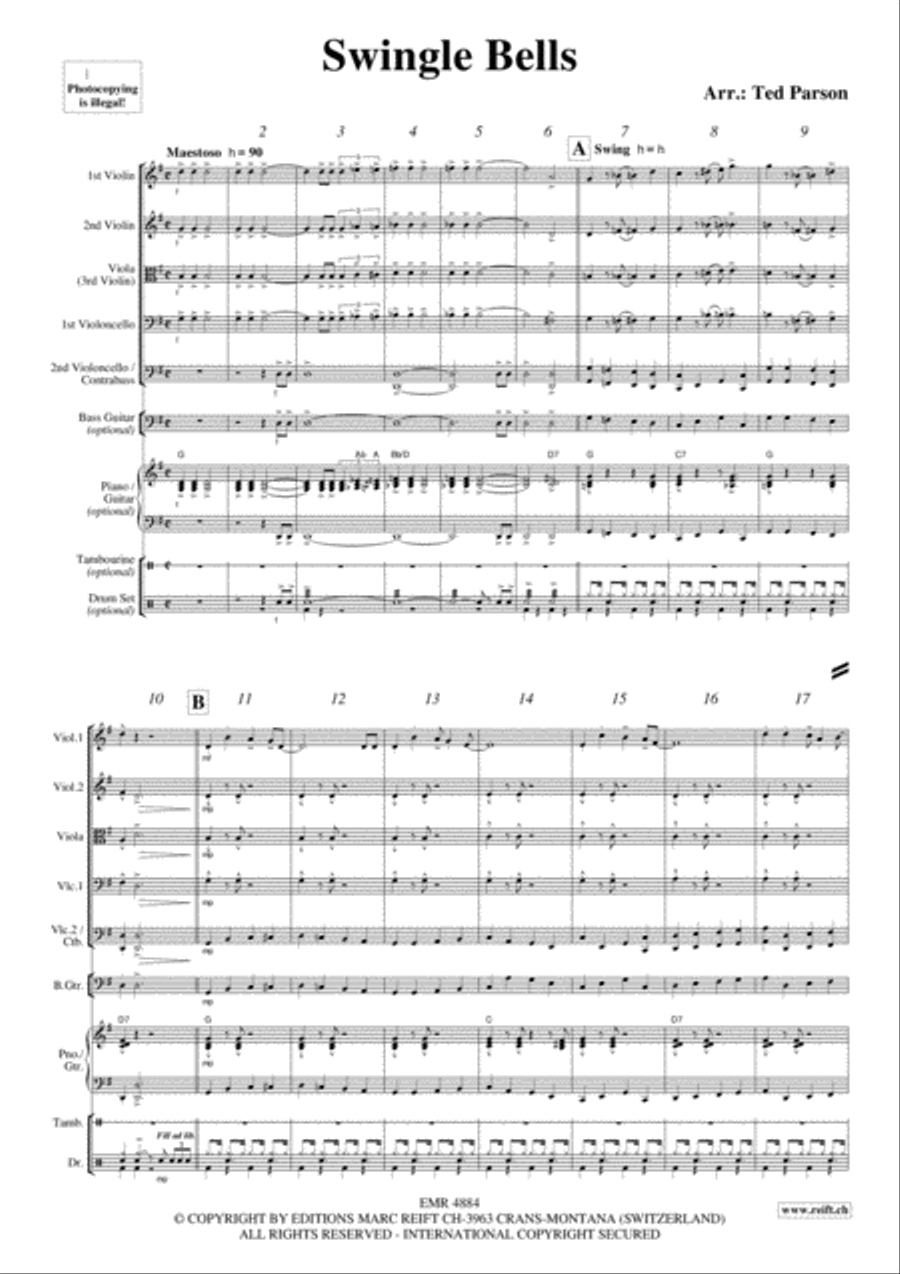 Swingle Bells Swingle Bells String Orchestra scores gallery preview page 4
