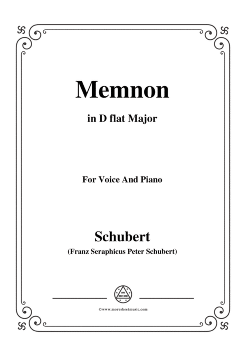 Schubert-Memnon,in D flat Major,Op.6,for Voice and Piano image number null
