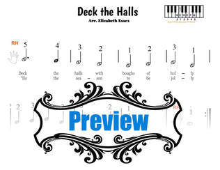 Deck the Halls - Pre-staff Combo - Finger Number / Alpha Notes