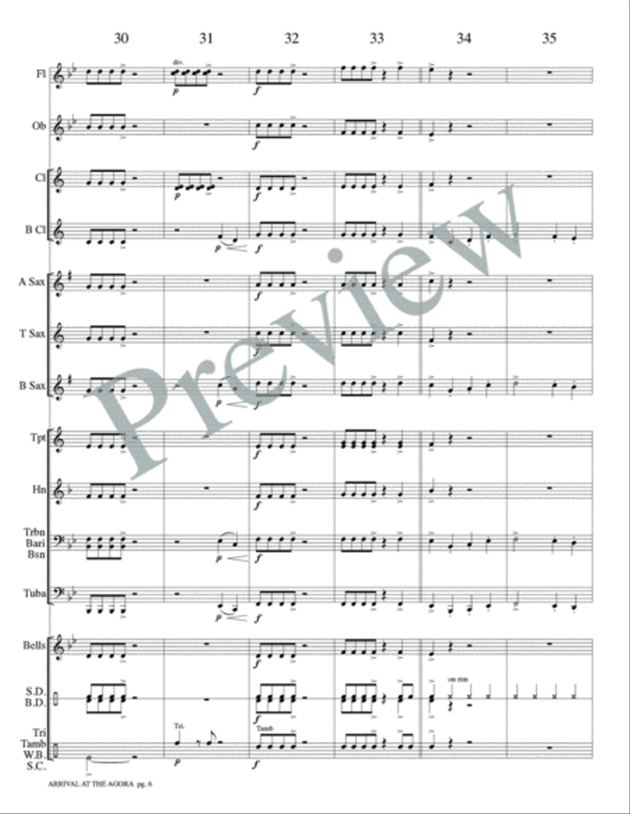 Arrival at the Agora Arrival at the Agora Concert Band scores gallery preview page 9