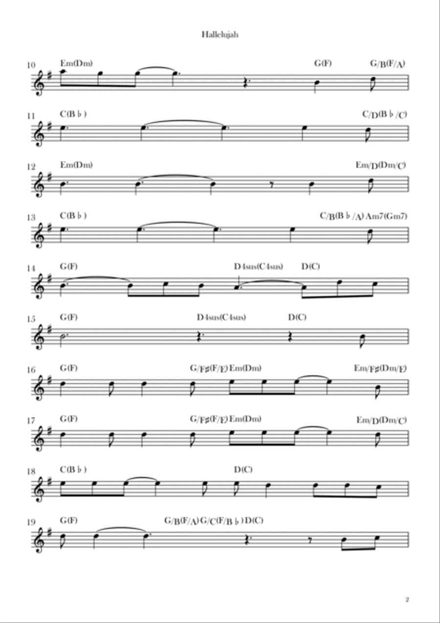 Hallelujah Hallelujah Soprano Saxophone scores gallery preview page 2