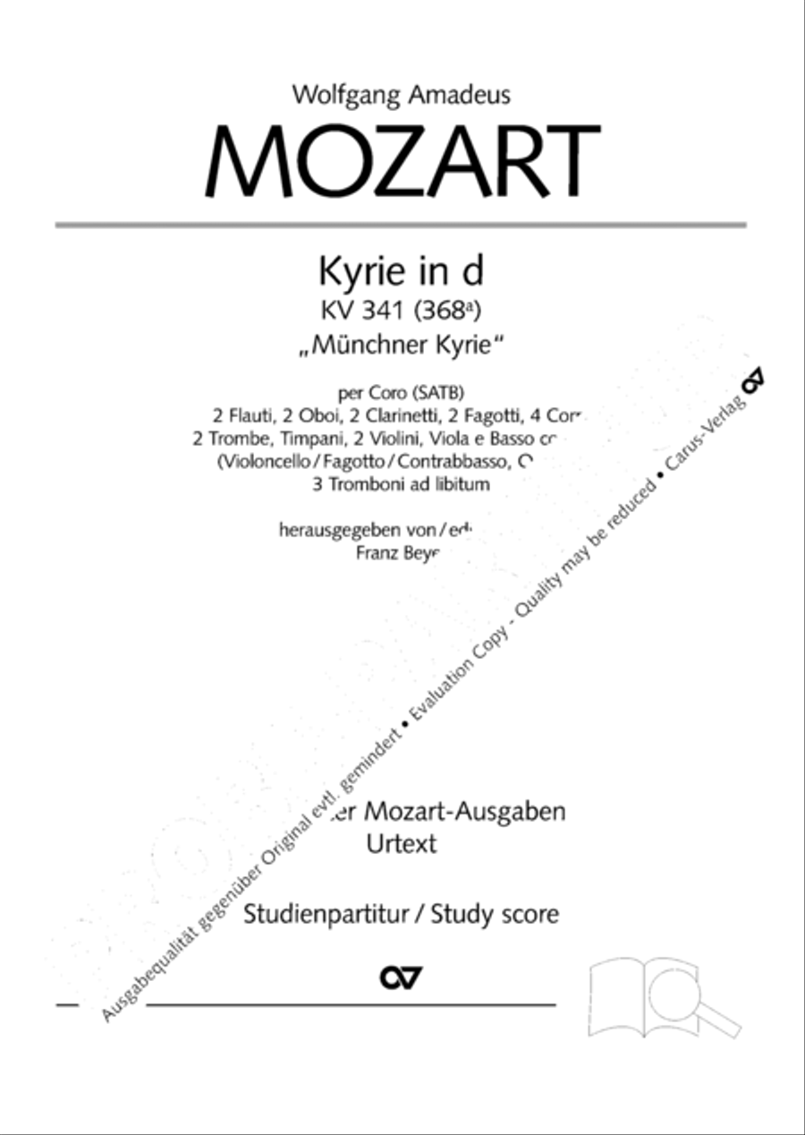Kyrie in D minor 4-Part scores gallery preview page 20