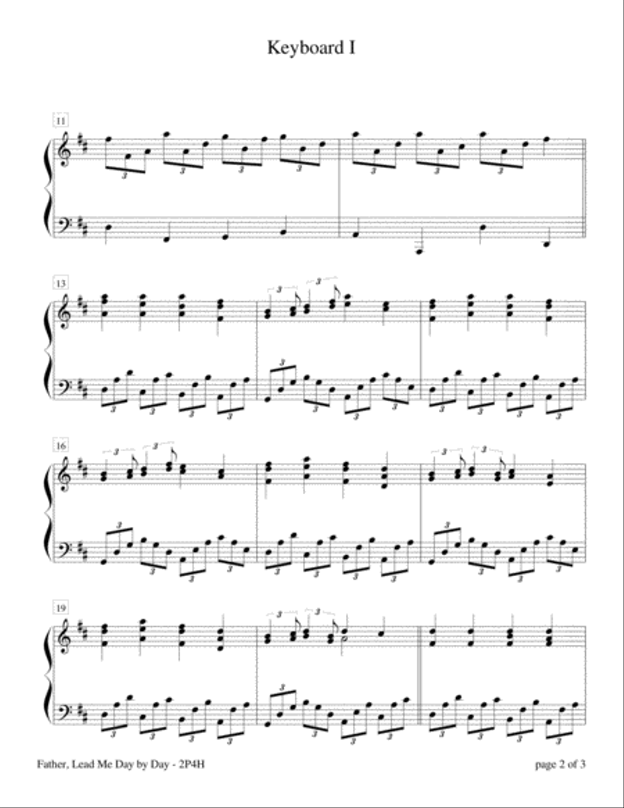 Father, Lead Me Day by Day (2 Pianos, 4 Hands Duet) 2 Pianos, 4-Hands scores gallery preview page 2