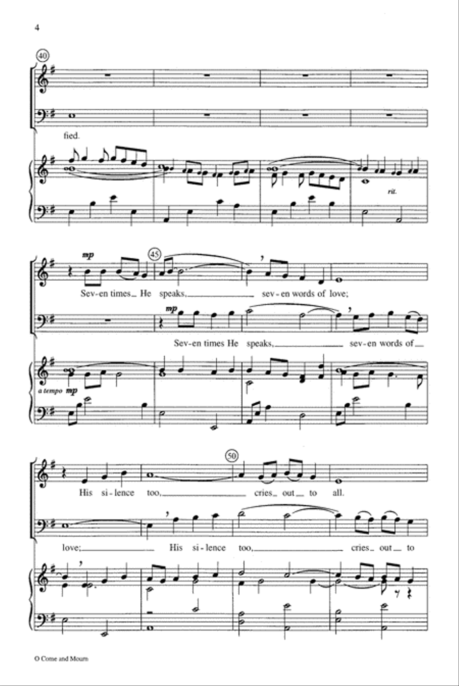 O Come and Mourn 4-Part scores gallery preview page 5
