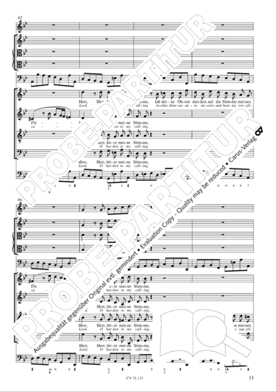 Form the deep, Lord, cried I, Lord, to Thee (Aus der Tiefe rufe ich, Herr, zu dir) 4-Part scores gallery preview page 12