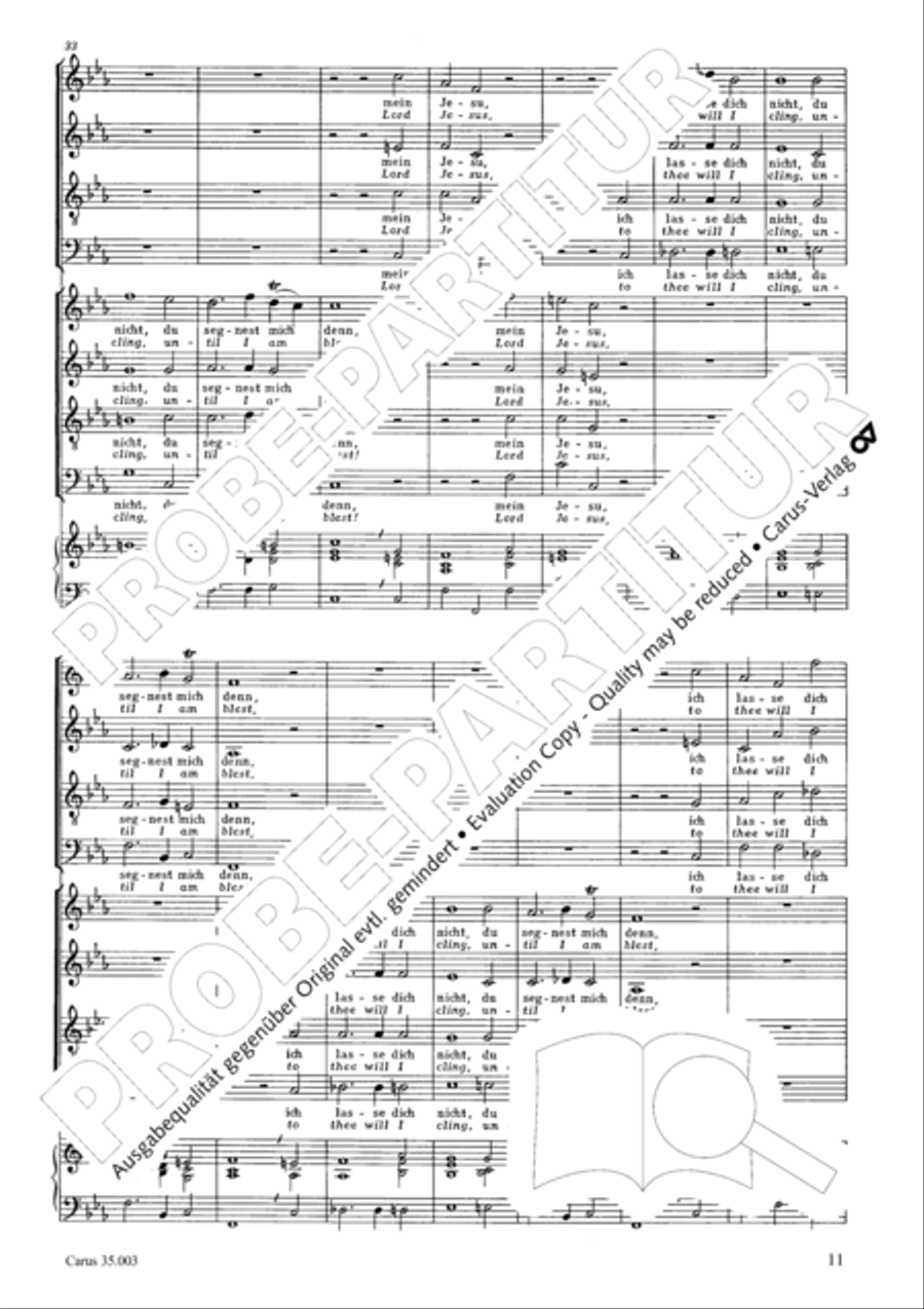 Lord, do not depart until I am blessed (Ich lasse dich nicht, du segnest mich denn) 4-Part scores gallery preview page 12