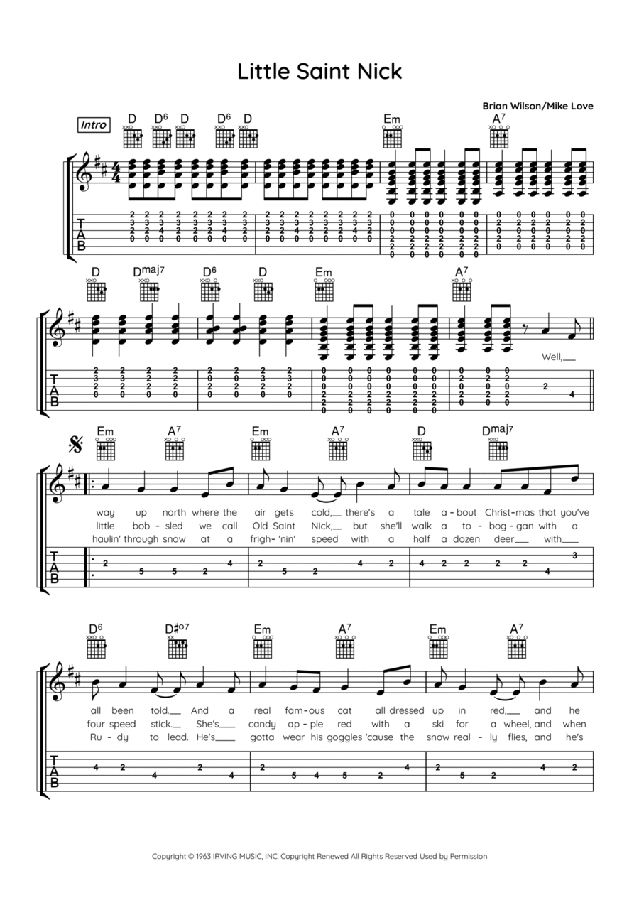 Little Saint Nick Acoustic Guitar scores gallery preview page 1