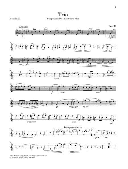 Horn Trio in E-flat Major, Op. 40