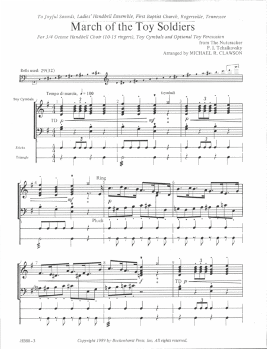 March of the Toy Soldiers Handbell Choir scores gallery preview page 2