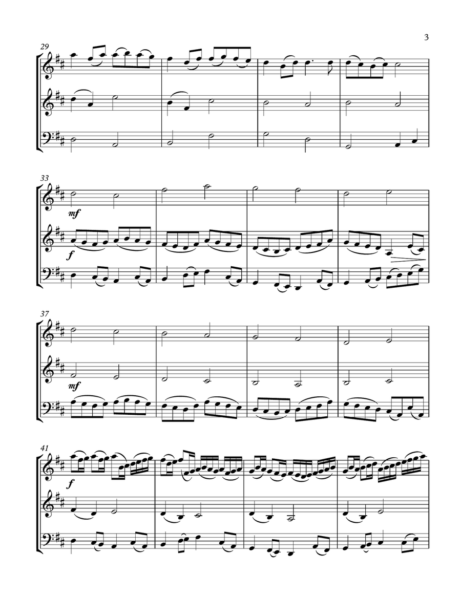 Canon In D String Trio-2 Violins and Cello String Trio scores gallery preview page 3