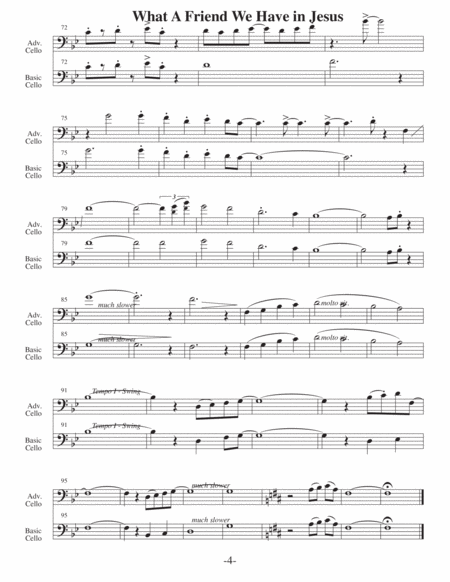 What a Friend we Have in Jesus-v2 (Arrangements Level 3-5 for CELLO + Written Acc) Hymn image number null