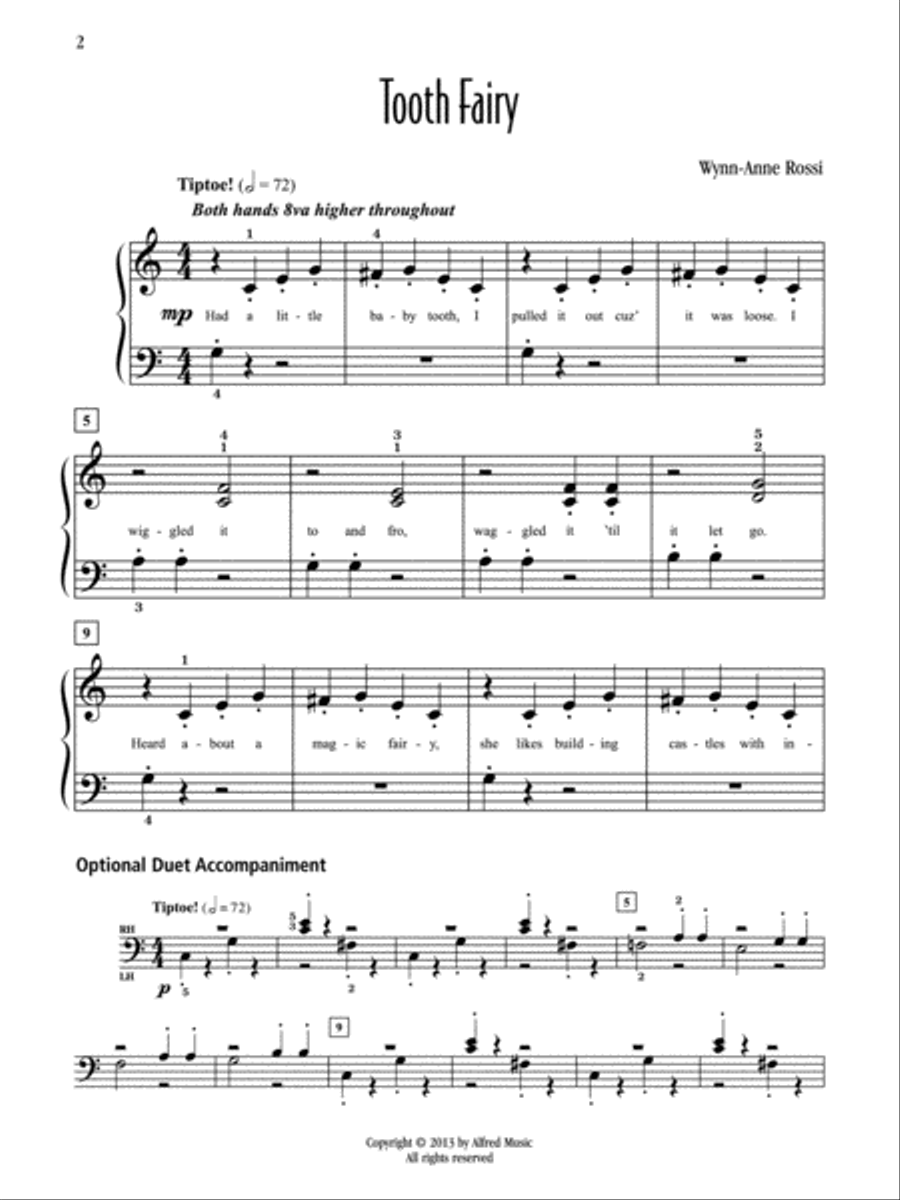 Tooth Fairy Easy Piano scores gallery preview page 3