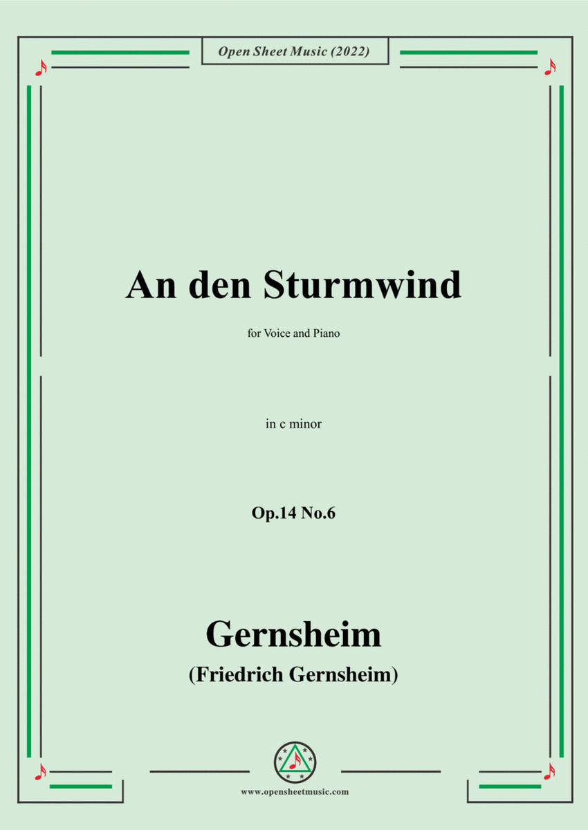 Gernsheim-An den Sturmwind,Op.14 No.6,in c minor,for Voice and Piano