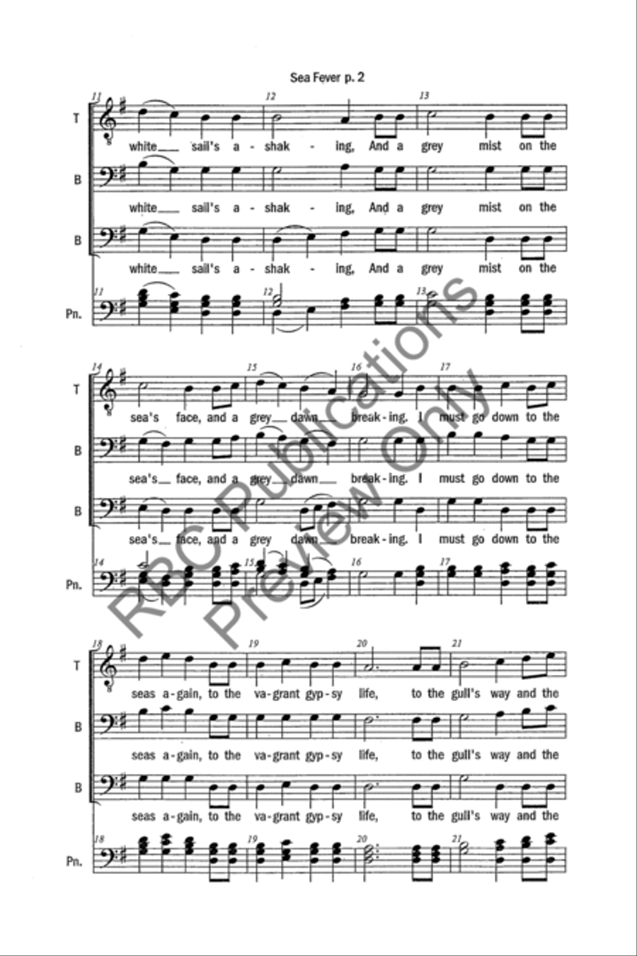 Sea Fever (TBB) 3-Part scores gallery preview page 4