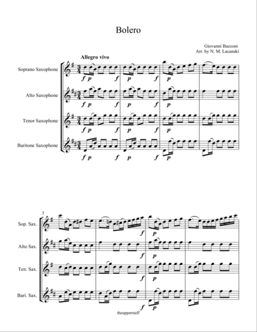 Bolero Woodwind Quartet scores gallery preview page 2