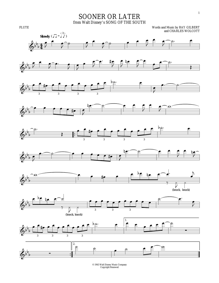 Sooner Or Later Flute Solo scores gallery preview page 1