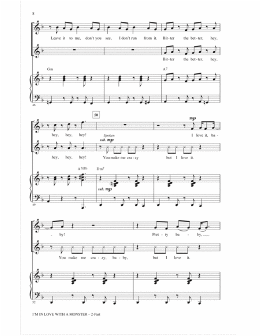 I'm In Love With A Monster 2-Part scores gallery preview page 7