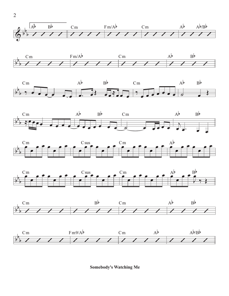 Somebody's Watching Me Somebody's Watching Me Piano, Vocal scores gallery preview page 2
