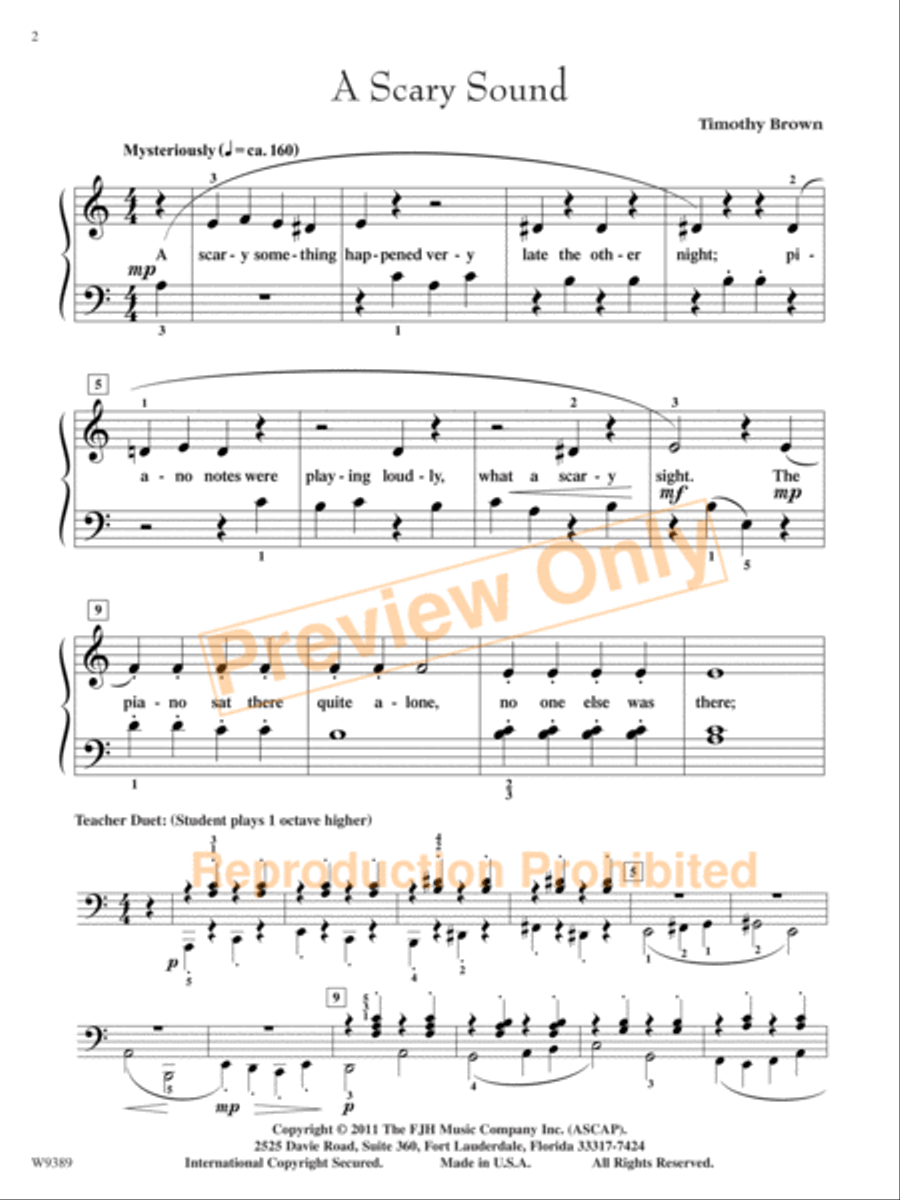 A Scary Sound Easy Piano scores gallery preview page 3
