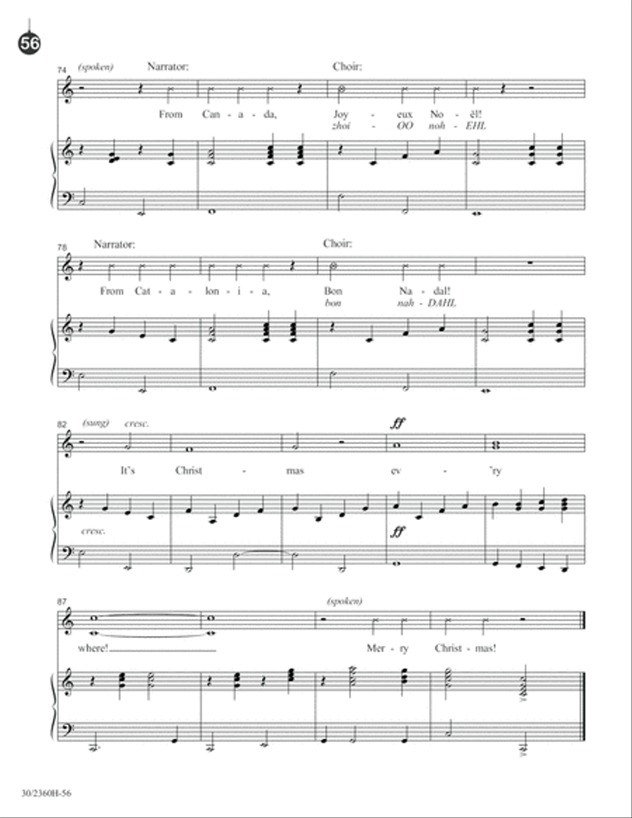 It's Christmas Everywhere! Unison Choir scores gallery preview page 57