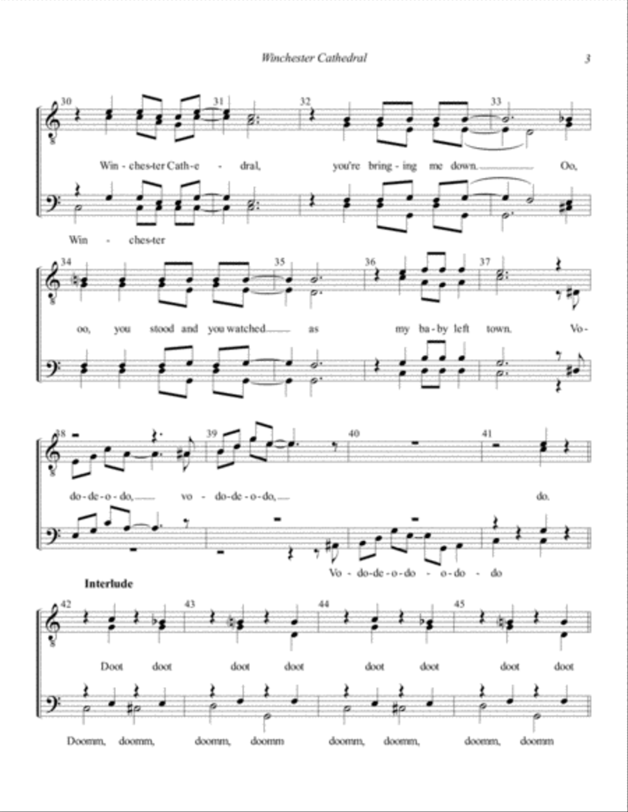 Winchester Cathedral Winchester Cathedral TTBB scores gallery preview page 3